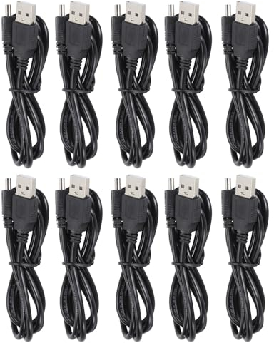 Lot de 10 Câbles de Chargement pour Manette de 1 M, Cordon de Chargement de Données Mini USB pour Slim, PS3, Manettes PS Move, Téléphones, Appareils Photo Numériques, TI