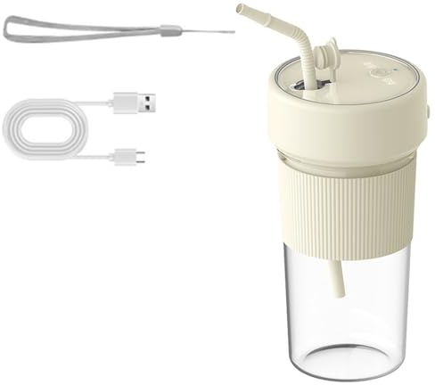 Licuadora portátil portátil con pajita, exprimidor de frutas, batidora eléctrica, bonita licuadora para viajes, mezclador portátil