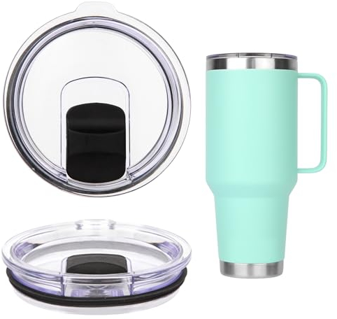 2 Pack Tumbler Lids for YETI, Replacement Lids Compatible with YETI 35/42 oz Tumbler with Handle, 30 oz Travel Mug, 26 oz Straw Cup, 14 oz Mug, BPA Free Cup Lids with Magnetic Slider Switch