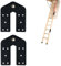 2 Pcs Attic Ladder Hinge Pull Down Attic Stair Parts Attic Ladder Parts Suitable for Restoring Old Loft Ladder, DIY Ladder (Black)