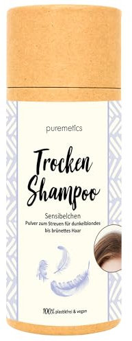 puremetics Trockenshampoo 'Sensibelchen 'Brünett' | Dryshampoo zum Streuen | Trocken Shampoo ohne Plastik und Aerosole | Ohne Duftstoffe