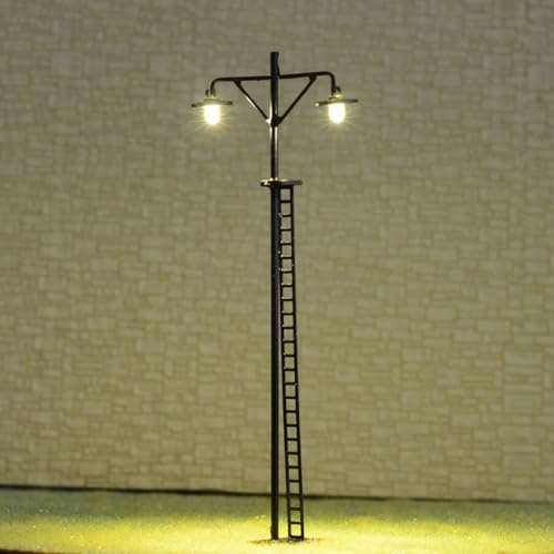 4 luci a LED in scala HO, modello di lampione ferroviario, stazione ferroviaria stradale per piccoli paesaggi lampade da giardino accessori (A)
