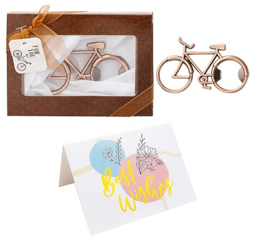 1 tire-bouchon de vélo, 1 carte de vœux, décoration de vélo, tire-bouchon mural, tire-bouchon mural, cadeau de vélo, tire-bouchon multifonction