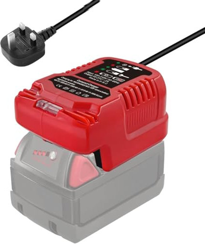 Mini Battery Charger for Milwaukee 18V Battery, TEPULAS 1/4 Size Fast Charger Replacement for Milwaukee M18 18V 48-11-1815 48-11-1850 (No Battery)