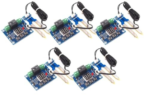 Osmond 5 Stück 12 V Automatisches Bewässerungsmodul, digital, Feuchtigkeitssensor für den Boden, Feuchtigkeitsprüfung, Bewässerungssystem
