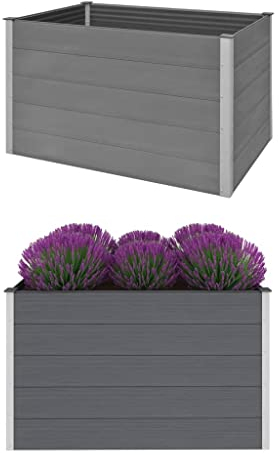 CFODOJ Home & Garden Item-Garden Hochbeet WPC 150x100x91 cm grau
