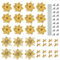 MHMondawn 18 Stück Glitter Weihnachten Blumen Set, 12 Stück Schleifen, christrose künstlich, Weihnachten Baumschmuck, weihnachtsblumen künstlich (Gold)