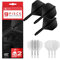 TARGET Darts K-Flex Integrated Dart Flights and Shafts, Short Stem (19mm), No.2 Flight, 9-pack Bundle, Black, White & Clear