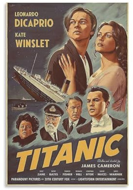 Titanic-Poster, klassisches Filmposter (9) Kunstwerke Kunstdruck Poster Wandkunst Gemälde Leinwand Dekor Heimposter 30 x 45 cm