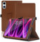 Funda para Teclast T60 Plus 12 Pulgadas, Teclast T60 Plus Tablet Funda, Funda Protectora Plegable con Soporte para Lápiz y Correa para la Muñeca, Protección Total. (Marrón)