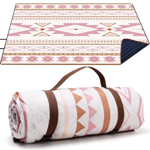 LARUTAN Outdoor Picknickdecke, 200x200cm Stranddecke Sandfrei, Tragbare Waschbar Strandunterlage Picknickdecke für Trocken Strand, BBQ, Picknick, Wandern, Reisen Campingdecke Travel Blanket Cape Town