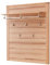 möbelando Garderobenpaneel >Nature One< in Kernbuche Teil-massiv FSC-Zertifiziert - Modernes Flurgarderoben Paneel mit 5 zuverlässigen Wandhaken und ABlageboden - 90/110 / 29 cm (B/H/T)
