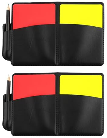 XICHENGSHIDAI Fußball-Schiedsrichter-Karten-Set, 2 Stück, rote und gelbe Karten mit Schallplattenpapier, Warnschiedsrichter-Set für Fußball, Volleyball, Rugby, Baseball, Matches