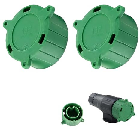 2 Pcs 13 Pin Alignment Tool Dust Cap for 13-Pin 8-Pin, Trailer Connector Plug Cap, Dustproof Cover for Parking Socket, Protects Electrical Connections from Dirt, Corrosion for Caravan Trailers (Green)