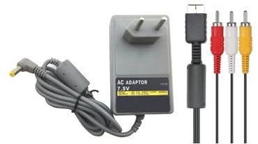 WICAREYO Netzteil Ladegerät EU Stromkabel mit AV Composite TV Kabel für PS1