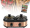 LYFDPN 2 pentole pentola a Cottura lenta 3 Livelli di Regolazione del Calore Temperatura Regolabile Riscaldamento Uniforme con ricettario per Buffet Catering Cucina Festa