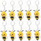 WESIEVYA Lot de 10 Porte-Clés Abeille Mignon en PVC Décoratif pour Filles Clé pour Décorations de Fête et Présents