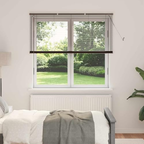 Generisch Venetianer Jalousie Dunkelbraun mit Holzoptik 160 x 150 cm PVC,Heim & Garten,Dekoration,Fensterdrapierung,Jalousien & Rollos-42003796
