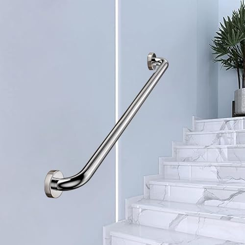 Wall Mounted Metal Handrail 304 Stainless Steel Railing for Stairs Garage & Garden - Bathroom Safety Grab Bar for Elderly(4ft/120cm)