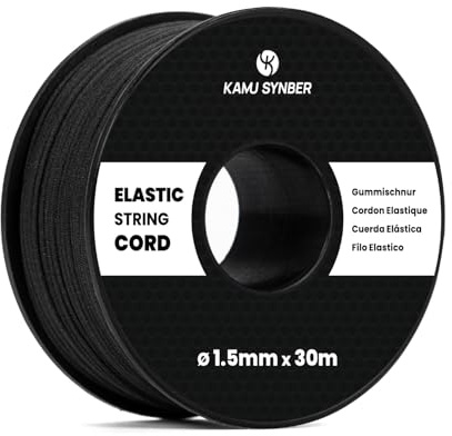 Kamu Synber Elastische Faden 1.5mm x 30m Gummiband Elastische Schnur Kordel | Gummikordel, Gummischnur, 100% Dehnung, Perlenschnur, Armbänder, Nähen, Halsketten, Schmuckherstellung, Handwerk, Spule