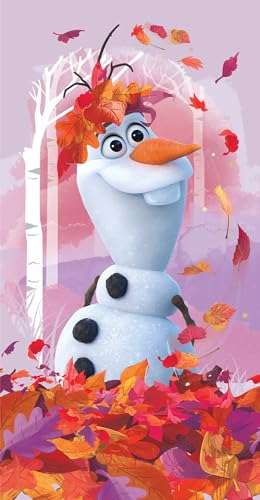 BERONAGE Disney Badetuch Frozen - die Eiskönigin - Motiv Olaf - Strandtuch 75 x 150 cm 100% Baumwolle Strandlaken Badelaken Handtuch Saunatuch Anna ELSA Kristoff Sven Arendelle