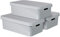 CURVER INFINITY Aufbewahrungsboxenset mit Deckel, Kunststoff, Light Grey, 30 Liter, 3er Set