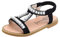 Meilleure Vente!LuckyGirls Enfant en Bas âge Enfants bébé Filles Perle Cristal Unique Princesse Chaussures Romaines Chaussures Sandales(Noir,23)