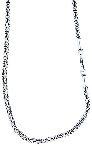 Kiss of Leather Edle Königskette aus 925 Sterling Silber, 3 mm dick, 45-65 cm (45)
