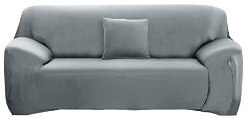 ele ELEOPTION Sofa Überwürfe Sofabezug Stretch elastische Sofahusse Sofa Abdeckung in Verschiedene Größe und Farbe (2 Sitzer für Sofalänge 130-170cm, Hellgrau)