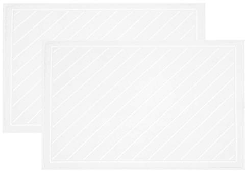 ZOLLNER 2er Set Badematten, 50x75 cm, 100% Baumwolle, 540g/qm, weiß