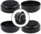 Lifeswonderful - 4x Rubber Base Black Castor Cups - Non Slip - Protect Your Floors & Prevent Furniture from Moving or Rolling