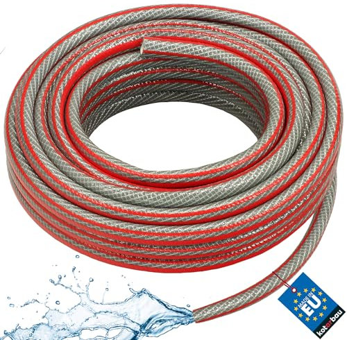 KOTARBAU® Tubo da giardino 1/2 20 m Professionale Grigio Antitorsione a 6 Strati per Irrigazione