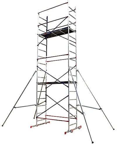HOME MASTER Heimwerken Gerüstturm | Fahrbares Arbeitsgerüst | Chnelle Montage | Aluminium (6m Home Master Heimwerken Gerüstturm)