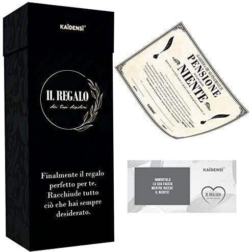 KAÏDENSÏ Idea Regalo Pensione Uomo Donna - Biglietto Scherzo per Pensionati Il Niente - Idee Regali Scherzi Pensionamento Originale - Gadget Biglietti Auguri Originali