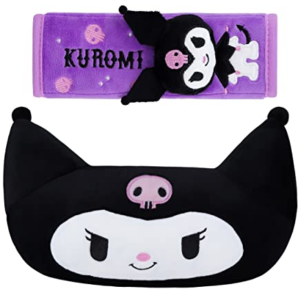 Roffatide Anime Coche Cinturón de seguridad Funda de cinturón de seguridad Almohada de cuello de felpa Auto Cabeza Cojín de descanso del cuello