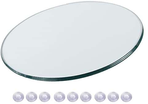 V3VOGUE Glasplatte Runde Tischplatte Aus Gehärtetem Sicherheitsglass, Durchmesser 45cm 58cm 65cm 70cm 80cm 90cm, Klarglass Hochglanz, Runde Tisch Glasscheibe Für Couchtisch/Esstisch