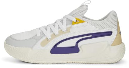 Puma Scarpe da basket unisex per adulti, modello Court Rider Chaos Slash, Bianco-Viola Squadra, 46 EU