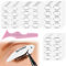 MXTIMWAN Stencil Eyeliner Occhi, 16 Fogli Stencil per Ombretto + Silicone Eyeliner Aid Stencil di Guida, Stencil Trucco Occhi Riutilizzabili per Smokey Eyes e Cateyes