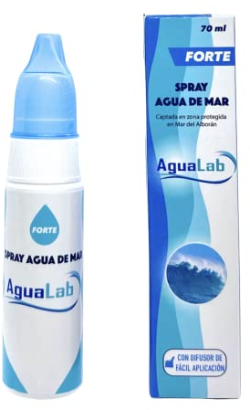 AguaLab® Spray Nasal Agua de Mar 70ml | Descongestionante, Lavado e Hidratación Nasal | Irrigador Nasal de Sal Marina para Adultos. Rellenable.