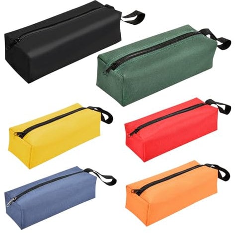 Bekecidi 6 PCS Small Tool Bag, Waterproof Small Tool Pouch Heavy Duty Zipper Pouch Tool Bags Organisers Multipurpose Small Pouch Bag Work Tool Storage Bag for Screwdriver Wrench Tool