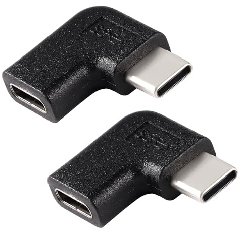 KUOQIY 2 PCS Left and Right Angled USB Type-C, USB C Angle Adapter, Type C 3.1 Male to Female Adapter, for Laptop Tablet Phone