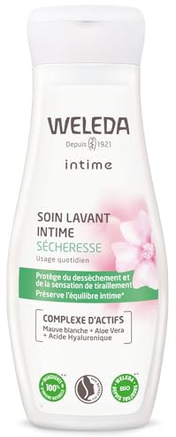 WELEDA - Soin lavant Intime Sécheresse - Texture crème apaisante - Protège du déssèchement et de la sensation de tiraillement - NATRUE* - Vegan*** - 200 ml