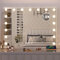 Dradaomull Schminkspiegel mit Beleuchtung, Hollywood Spiegel mit 17 Lampen, 3 Lichtfarben, Kosmetikspiegel mit USB und 10x-Lupe, Wandspiegel, Tischspiegel für Make up Spiegel (60x52.5cm)