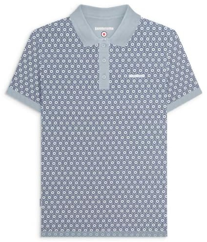 Lambretta Mens Geo Polo Dusky Blue XXL