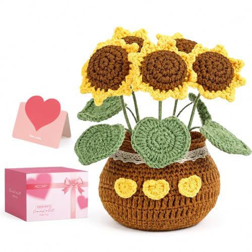 Crochet Sunflower Gift for Women, Handmade Encouragement Gift with Box | A Little Sunshine to Brighten Her Day