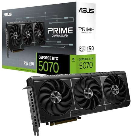 ASUS Prime GeForce RTX 5070 12GB GDDR7 Graphics Card The SFF-Ready (PCIe 5.0, 12GB GDDR7, HDMI/DP 2.1, 2.5-slot, Axial-tech fans, Dual BIOS)