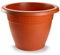 Tradineur - Pot rond en terre cuite, en plastique, convient pour extérieur et intérieur de la maison, diamètre 60 cm, marron