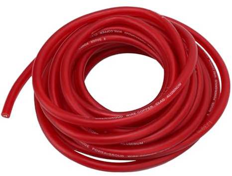8 Gauge AWG Automotive Wire 25ft Versatile Flexible For Radio Lighting Speaker Ideal For Car Power Ground Battery Cable Installation In Car Garages Marine And Construction Sites (Red)