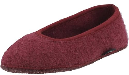 HAFLINGER Damen Hausschuh Slipper Ballerina Filz Marina 621306, Größe:41 EU, Farbe:Rot
