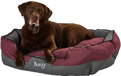 Bunty Anchor Sofa Dog Bed, Extra-Large - Plush Cushioning & High Sides - Water Resistant, Anti Anxiety, Indoor & Outdoor Suitable, Washable Pet Bed - XL, Red
